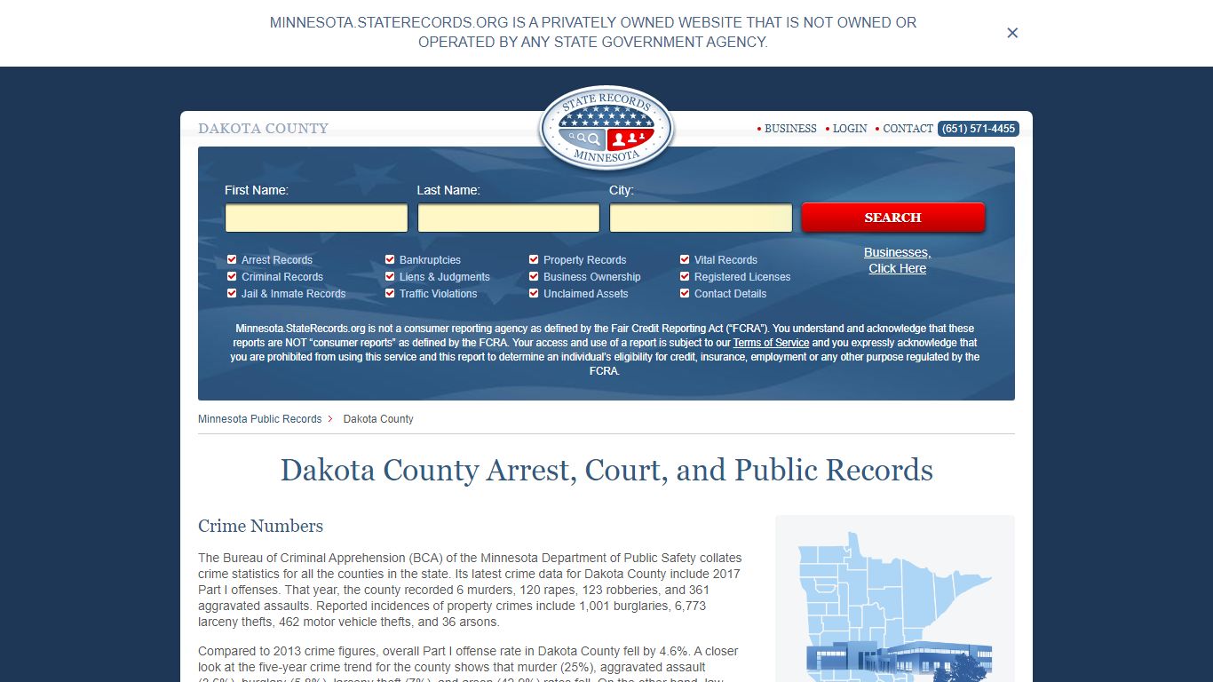 Dakota County Arrest, Court, and Public Records